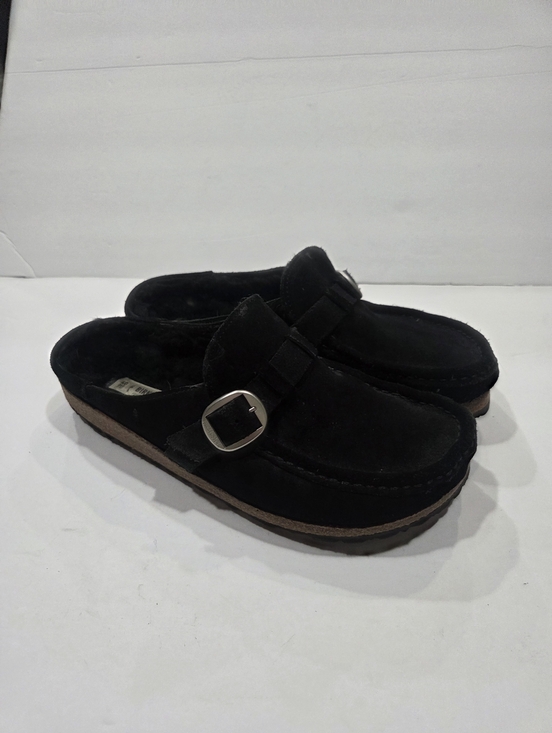 Birkenstock Shoes - Birkenstock Black Suede Slip-On Clog with Buckle Sz.40 /9